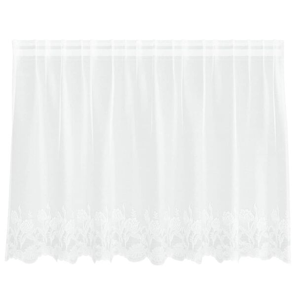 vidaXL Rideau en Dentelle avec des rideaux Blanc 80 x 200 cm Polyester