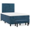 vidaXL Sommier &agrave; lattes de lit et matelas bleu fonc&eacute; 120x190cm velours