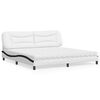 vidaXL Lit avec matelas Hvar blanc et noir 200x200 cm similicuir