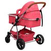 vidaXL Poussette pour b&eacute;b&eacute; 2-en-1 Rouge Aluminium