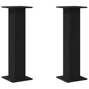 vidaXL Support de Plante 2 pcs Ch&ecirc;ne noir 30 x 30 x 95 cm