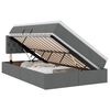 vidaXL Lit de rangement LED avec matelas Gris fonc&eacute; 120 x 190 cm Tissu