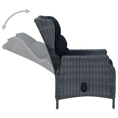 vidaXL Ensemble à manger 9 pcs avec coussins résine tressée gris foncé