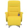 vidaXL Fauteuil inclinable de massage repose-pieds jaune clair tissu