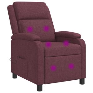 vidaXL Fauteuil de massage inclinable Pourpre Tissu