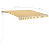 vidaXL Auvent manuel r&eacute;tractable avec LED 3,5x2,5 m Jaune et blanc