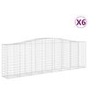 vidaXL Paniers &agrave; gabions arqu&eacute;s 6 pcs 400x50x120/140 cm Fer galvanis&eacute;