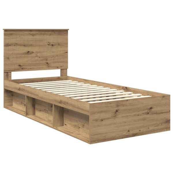 vidaXL Cadre de lit Ch&ecirc;ne artisan 90 x 190 cm Bois de pin massif