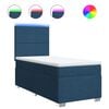 vidaXL Sommier &agrave; lattes de lit avec matelas Bleu 100x200 cm Tissu