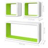 vidaXL &Eacute;tag&egrave;res murales Forme de cube 6 pcs Blanc et vert