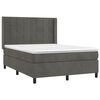 vidaXL Sommier &agrave; lattes de lit et matelas Gris fonc&eacute; 140x190cm Velours