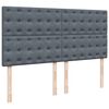 vidaXL Sommier &agrave; lattes de lit et matelas Gris fonc&eacute; 180x200cm Velours