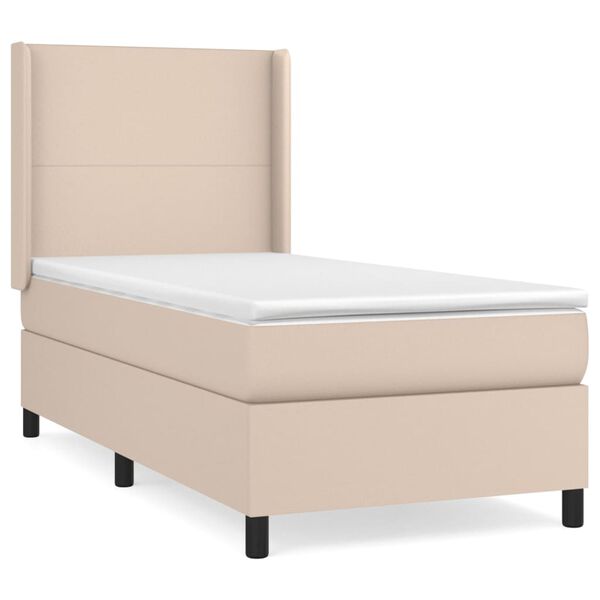 vidaXL Sommier &agrave; lattes de lit avec matelas Cappuccino 80x200 cm