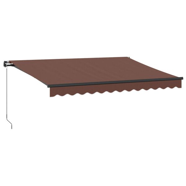 vidaXL Auvent manuel r&eacute;tractable avec LED marron 350x250 cm