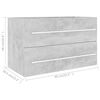 vidaXL Ensemble de meubles de salle de bain 2 pcs Gris b&eacute;ton Agglom&eacute;r&eacute;