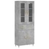 vidaXL Buffet haut Gris b&eacute;ton 69,5x34x180 cm Bois d'ing&eacute;nierie