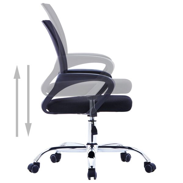 vidaXL Chaise de bureau avec dossier en maille Noir Tissu