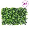 vidaXL Cl&ocirc;ture &agrave; feuilles artificielles 6 pcs vert 40x60 cm