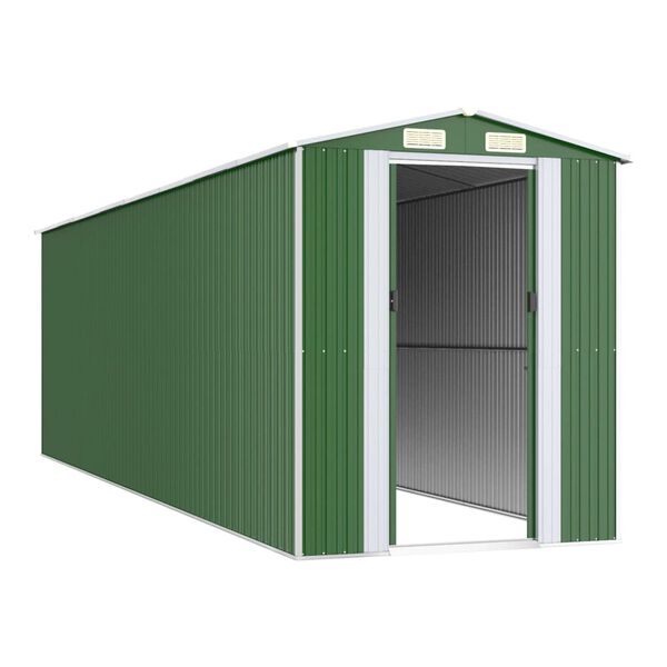 vidaXL Abri de jardin Vert 192x689x223 cm Acier galvanis&eacute;
