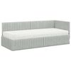 vidaXL Cadre de lit d'angle avec matelas 2 pcs Gris clair Velours