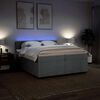 vidaXL Sommier &agrave; lattes de lit avec matelas Gris clair 200x200cm Tissu