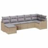 vidaXL Ensemble de canap&eacute; de jardin 7 pc Beige et Gris clair polyrotin