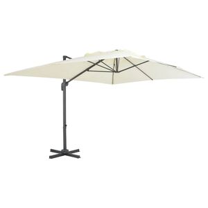 vidaXL Parasol de jardin d&eacute;port&eacute; avec m&acirc;t en aluminium 400 x 300 cm Sable