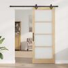 vidaXL Porte coulissante ORKDAL Naturel et Noir 86 x 211 cm
