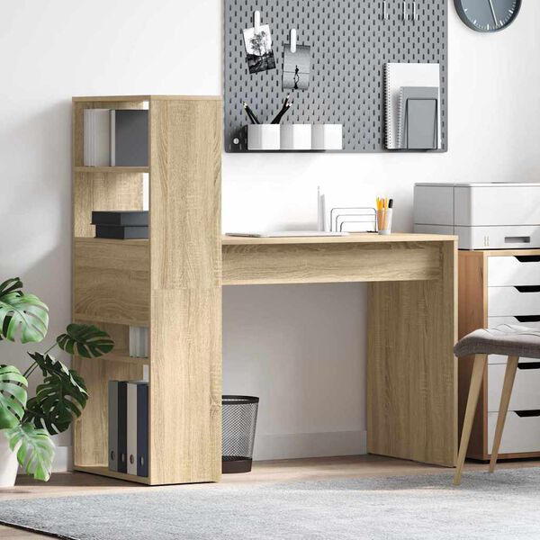 vidaXL Bureau Ch&ecirc;ne Sonoma 113 x 54 x 120 cm Bois d'ing&eacute;nierie