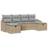 vidaXL Ensemble de canap&eacute; de jardin 6 pcs Beige Poly rotin