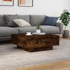 vidaXL Table basse ch&ecirc;ne fum&eacute; 80x80x31 cm bois d'ing&eacute;nierie