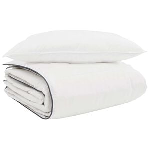 vidaXL Duvet d'hiver avec oreiller 2 pi&egrave;ces Blanc Plume de canard