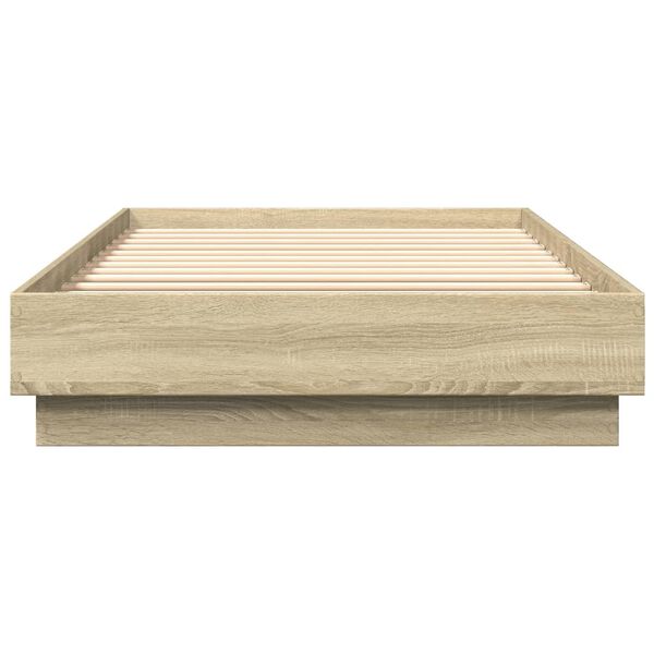 vidaXL Cadre de lit sans matelas ch&ecirc;ne sonoma 100x200 cm