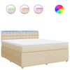 vidaXL Sommier &agrave; lattes de lit avec matelas Cr&egrave;me 180x200 cm Tissu