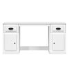vidaXL Bureau avec armoire blanc bois d'ing&eacute;nierie