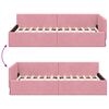 vidaXL Cadre de lit d'angle Rose 90 cm x 190 cm VeloursetContreplaqu&eacute;