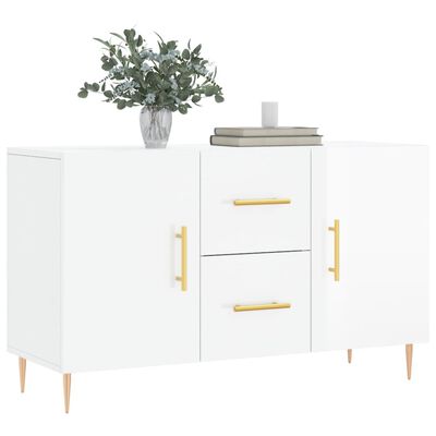 vidaXL Buffet blanc brillant 100x36x60 cm bois d'ingénierie