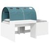 vidaXL Lit haut pour enfants avec bureau 3 pi&egrave;ces Blanc et bleu clair