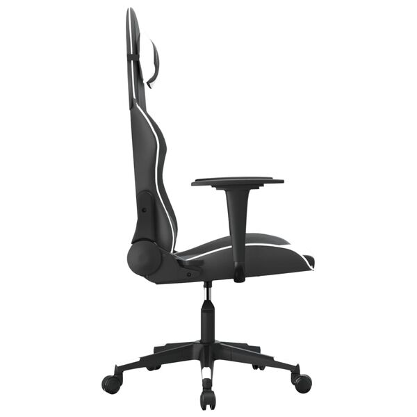 vidaXL Chaise de jeu Noir et blanc Similicuir