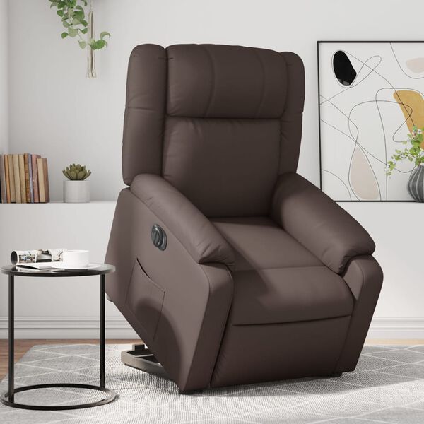 vidaXL Fauteuil inclinable &eacute;lectrique marron similicuir