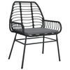 vidaXL Chaises de jardin lot de 2 avec coussins noir r&eacute;sine tress&eacute;e