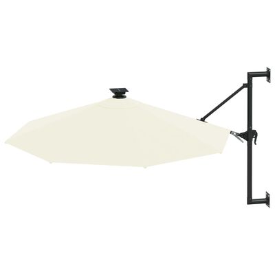 vidaXL Parasol mural de jardin avec LED 300 cm sable