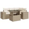 vidaXL Salon de jardin avec coussins 5 pcs beige r&eacute;sine tress&eacute;e