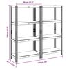 vidaXL &Eacute;tag&egrave;res de rangement &agrave; 4 niveaux 2 pcs acier bois d'ing&eacute;nierie