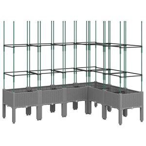 vidaXL Jardini&egrave;re avec treillis gris clair 160x120x142,5 cm PP