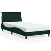 vidaXL Cadre de lit avec LED sans matelas Hanko vert fonc&eacute; 100x200cm velours