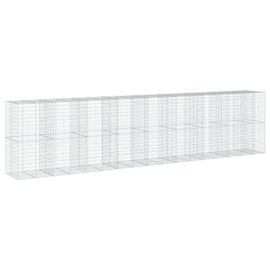 vidaXL Panier gabion avec couvercle 850x100x200 cm fer galvanis&eacute;