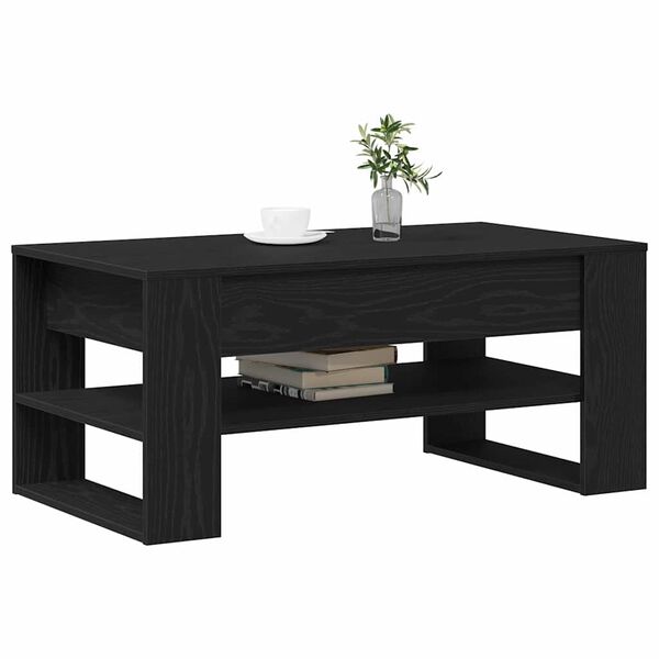 vidaXL Table basse Ch&ecirc;ne noir 102 x 55 x 45 cm Bois d'ing&eacute;nierie