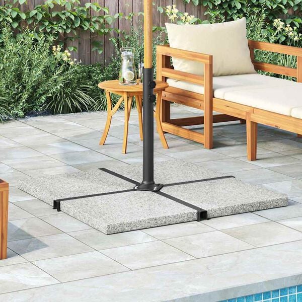 vidaXL Plaque de poids carr&eacute;e pour parasol Granit 25 kg Gris