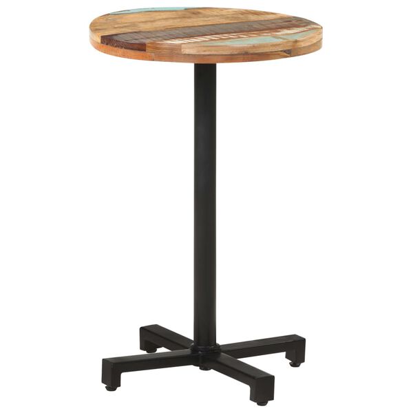 vidaXL Table de bistro Ronde &Oslash;50x75 cm Bois de r&eacute;cup&eacute;ration massif